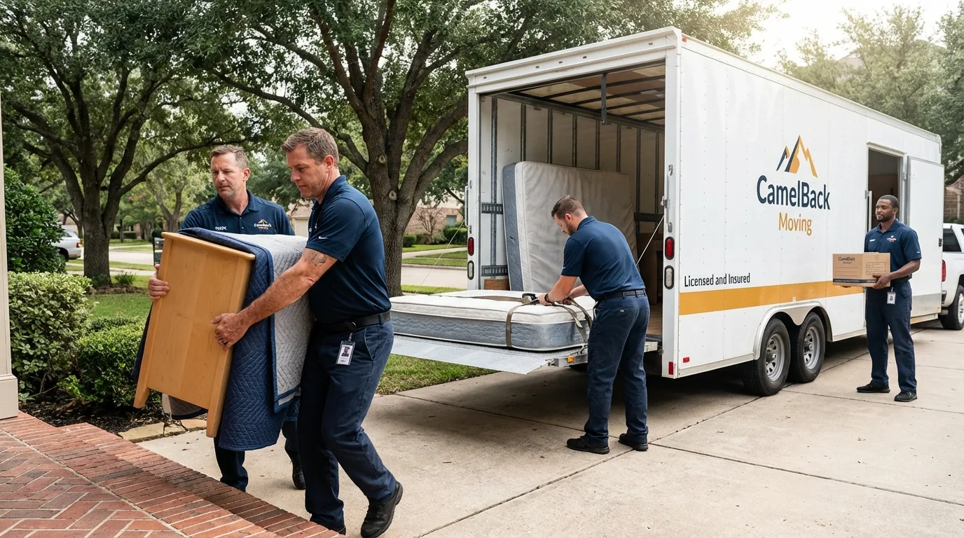Crew loading residential truck for cross-state move from Rock Hill, NY