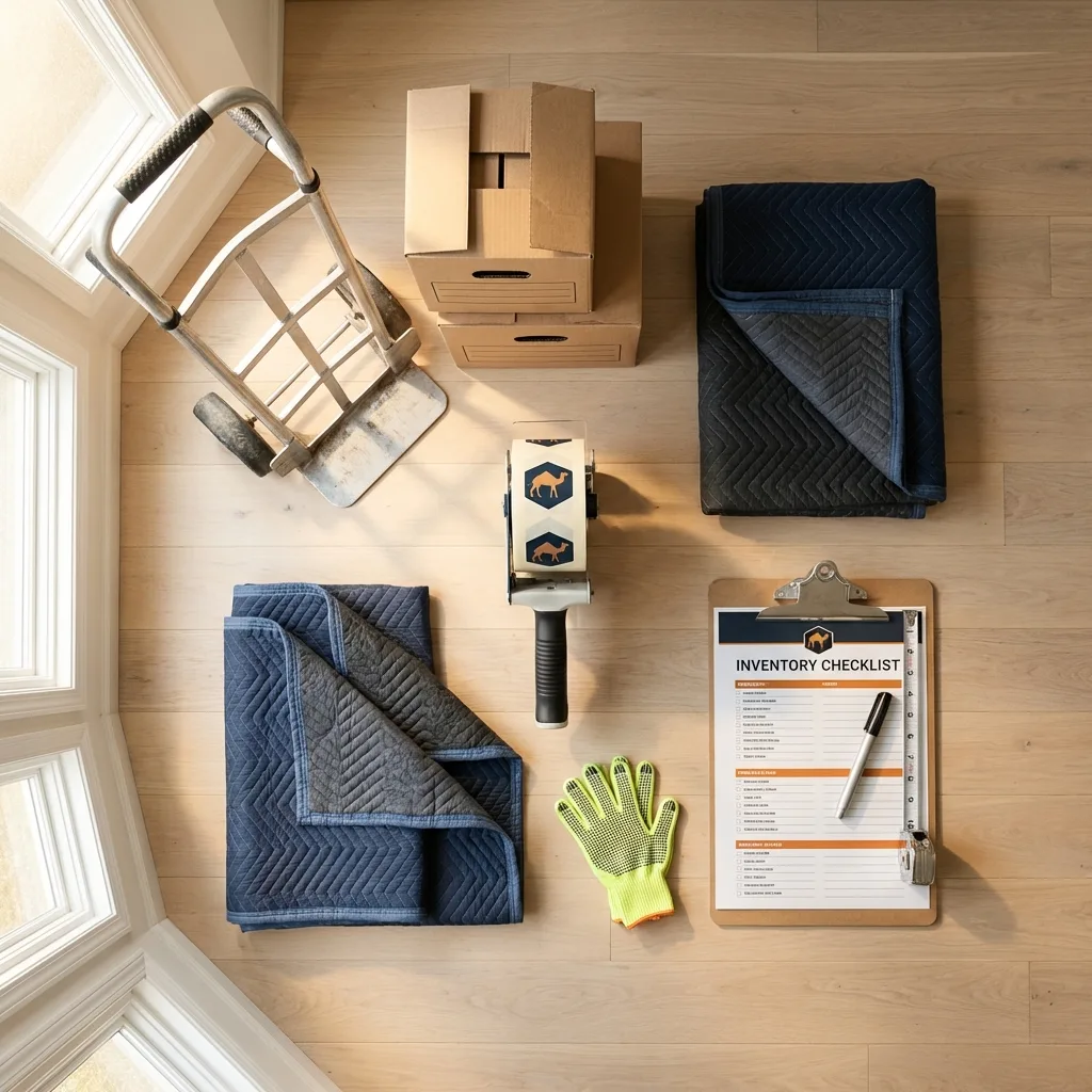 Professional moving supplies and packing materials layout for Rock Hill residential relocations
